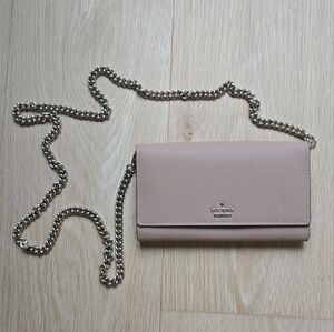 Kate Spade Tan Clutch with Polished Finish